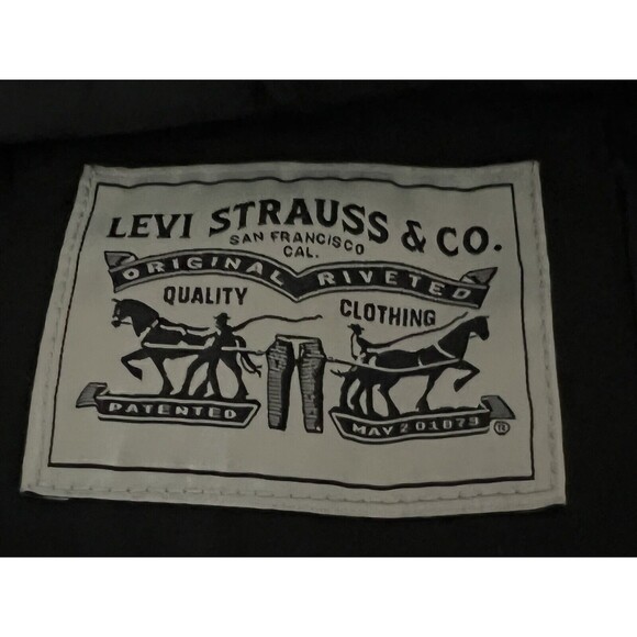 Levi's Hooded Trucker Puffer Jacket Coat Men's XL Full Zip Black Polyester - Picture 10 of 11